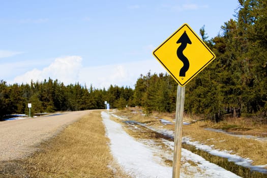 Warning of curvy road ahead