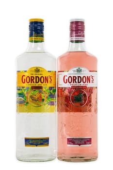HUETTENBERG, GERMANY - September 8, 2018: Gordon's is a brand of the world's best selling London Dry gin. It is owned by the British spirits company Diageo.
