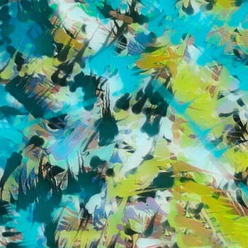 Abstract painting. Brush strokes and dye drops