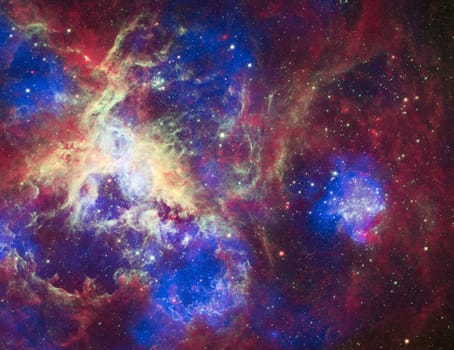 Vivid nebulae. Colorful endless space