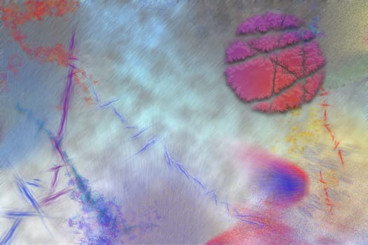 Abstract composition with colorful elements