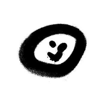 Graffiti grunge emoji with black ond white color