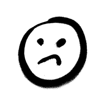 Graffiti grunge emoji with black ond white color