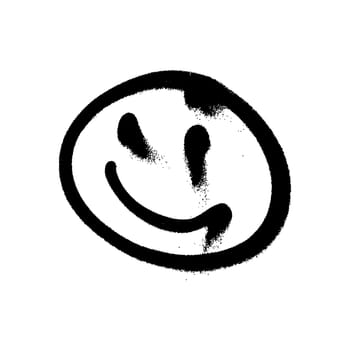 Graffiti grunge emoji with black ond white color