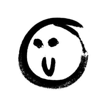 Graffiti grunge emoji with black ond white color