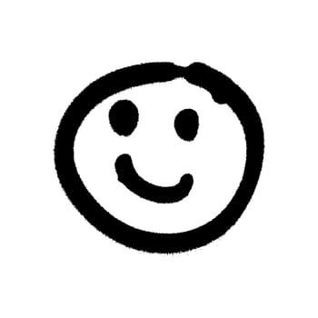 Graffiti grunge emoji with black ond white color