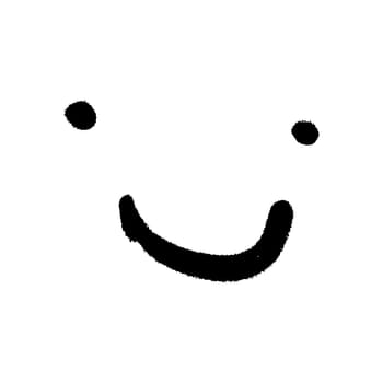 Graffiti grunge emoji with black ond white color
