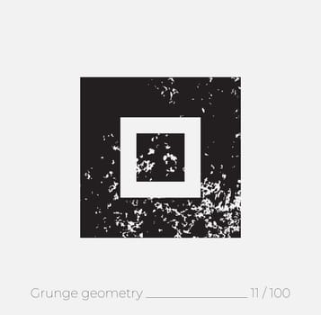 Geometric simple shape in grunge retro style. Universal design element for T-shirt, Posters, Magazine, sale leaflet, billboard, branding