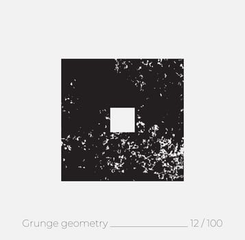 Geometric simple shape in grunge retro style. Universal design element for T-shirt, Posters, Magazine, sale leaflet, billboard, branding