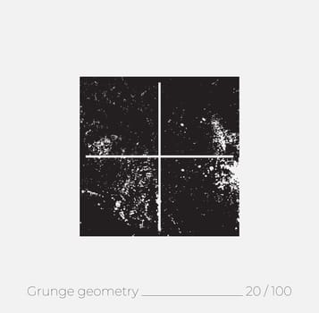 Geometric simple shape in grunge retro style. Universal design element for T-shirt, Posters, Magazine, sale leaflet, billboard, branding