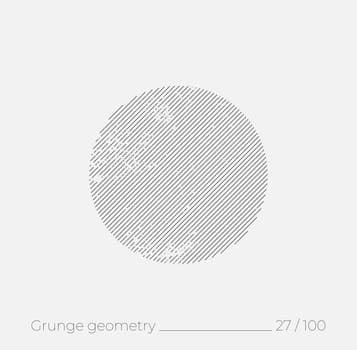 Geometric simple shape in grunge retro style. Universal design element for T-shirt, Posters, Magazine, sale leaflet, billboard, branding