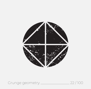 Geometric simple shape in grunge retro style. Universal design element for T-shirt, Posters, Magazine, sale leaflet, billboard, branding