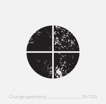 Geometric simple shape in grunge retro style. Universal design element for T-shirt, Posters, Magazine, sale leaflet, billboard, branding