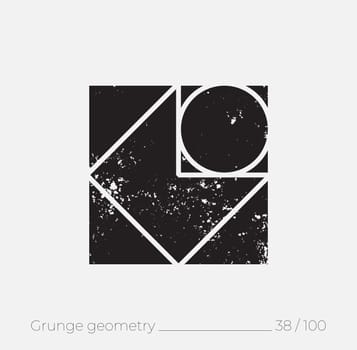 Geometric simple shape in grunge retro style. Universal design element for T-shirt, Posters, Magazine, sale leaflet, billboard, branding