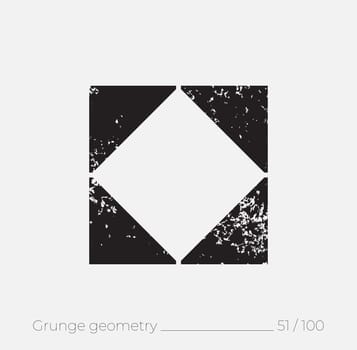 Geometric simple shape in grunge retro style. Universal design element for T-shirt, Posters, Magazine, sale leaflet, billboard, branding