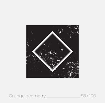 Geometric simple shape in grunge retro style. Universal design element for T-shirt, Posters, Magazine, sale leaflet, billboard, branding