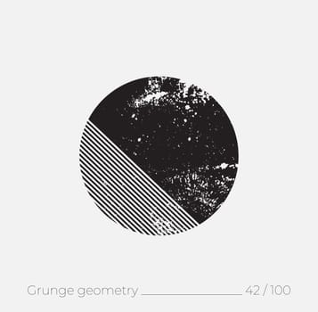 Geometric simple shape in grunge retro style. Universal design element for T-shirt, Posters, Magazine, sale leaflet, billboard, branding
