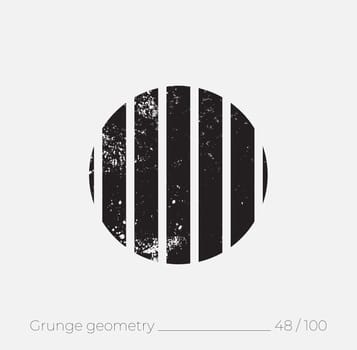 Geometric simple shape in grunge retro style. Universal design element for T-shirt, Posters, Magazine, sale leaflet, billboard, branding