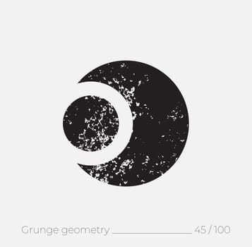 Geometric simple shape in grunge retro style. Universal design element for T-shirt, Posters, Magazine, sale leaflet, billboard, branding