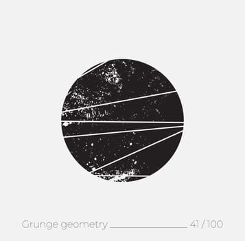 Geometric simple shape in grunge retro style. Universal design element for T-shirt, Posters, Magazine, sale leaflet, billboard, branding
