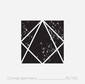 Geometric simple shape in grunge retro style. Universal design element for T-shirt, Posters, Magazine, sale leaflet, billboard, branding