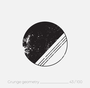 Geometric simple shape in grunge retro style. Universal design element for T-shirt, Posters, Magazine, sale leaflet, billboard, branding