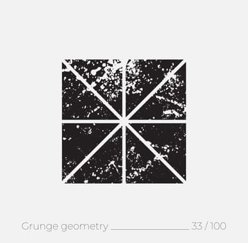 Geometric simple shape in grunge retro style. Universal design element for T-shirt, Posters, Magazine, sale leaflet, billboard, branding