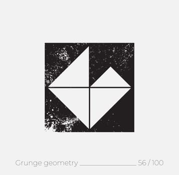 Geometric simple shape in grunge retro style. Universal design element for T-shirt, Posters, Magazine, sale leaflet, billboard, branding