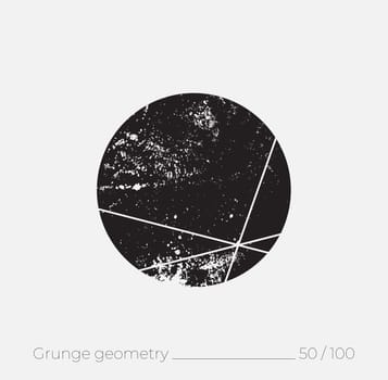 Geometric simple shape in grunge retro style. Universal design element for T-shirt, Posters, Magazine, sale leaflet, billboard, branding