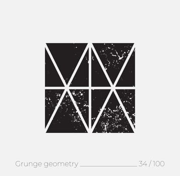 Geometric simple shape in grunge retro style. Universal design element for T-shirt, Posters, Magazine, sale leaflet, billboard, branding