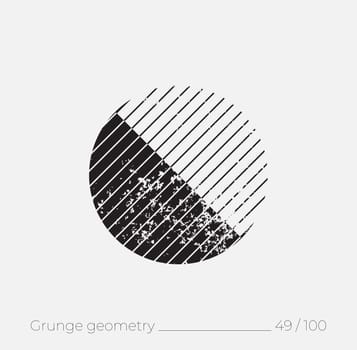 Geometric simple shape in grunge retro style. Universal design element for T-shirt, Posters, Magazine, sale leaflet, billboard, branding