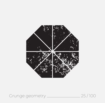 Geometric simple shape in grunge retro style. Universal design element for T-shirt, Posters, Magazine, sale leaflet, billboard, branding