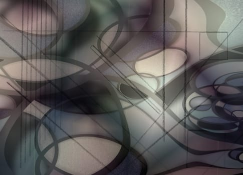 Twisting Undersaturated Abstract. 3D rendering