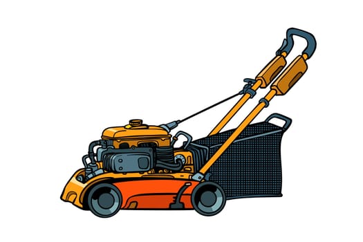 lawnmower mower lawn mower trimmer. isolate on white background. Pop art retro vector illustration vintage kitsch