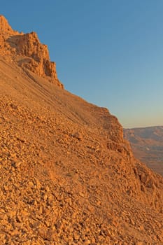 Steep Cliffs of Masada along the Dead Sea in Israel
