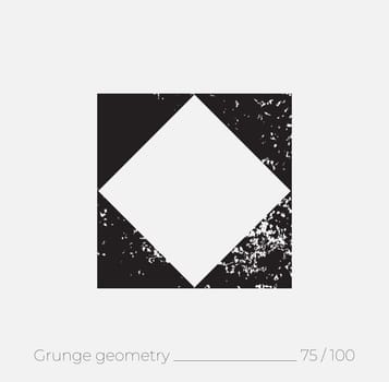Geometric simple shape in grunge retro style. Universal design element for T-shirt, Posters, Magazine, sale leaflet, billboard, branding
