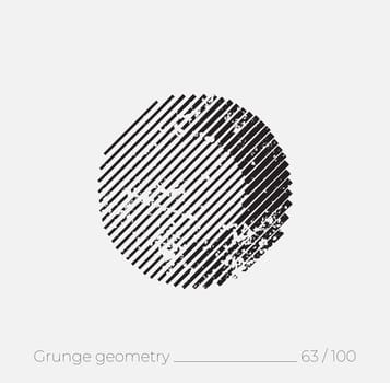 Geometric simple shape in grunge retro style. Universal design element for T-shirt, Posters, Magazine, sale leaflet, billboard, branding