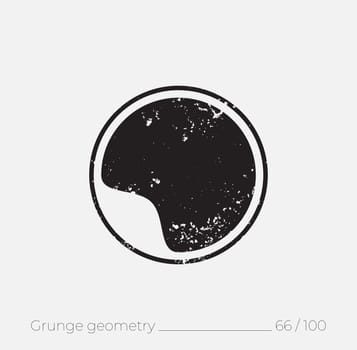 Geometric simple shape in grunge retro style. Universal design element for T-shirt, Posters, Magazine, sale leaflet, billboard, branding