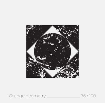 Geometric simple shape in grunge retro style. Universal design element for T-shirt, Posters, Magazine, sale leaflet, billboard, branding