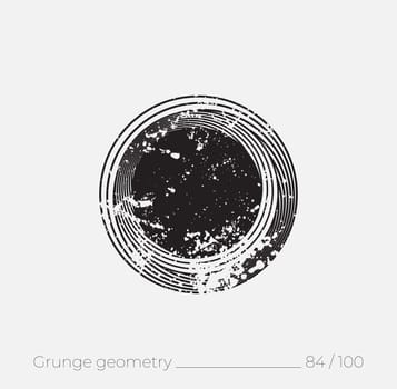 Geometric simple shape in grunge retro style. Universal design element for T-shirt, Posters, Magazine, sale leaflet, billboard, branding