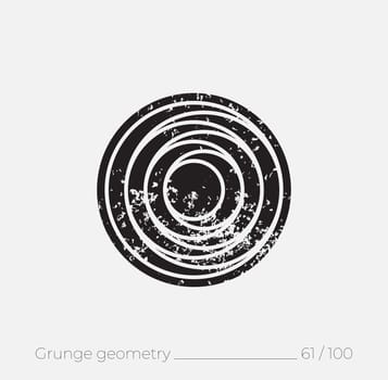 Geometric simple shape in grunge retro style. Universal design element for T-shirt, Posters, Magazine, sale leaflet, billboard, branding