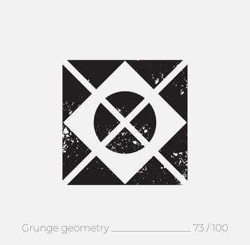 Geometric simple shape in grunge retro style. Universal design element for T-shirt, Posters, Magazine, sale leaflet, billboard, branding