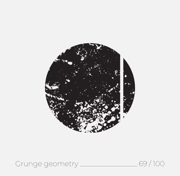 Geometric simple shape in grunge retro style. Universal design element for T-shirt, Posters, Magazine, sale leaflet, billboard, branding