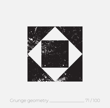 Geometric simple shape in grunge retro style. Universal design element for T-shirt, Posters, Magazine, sale leaflet, billboard, branding
