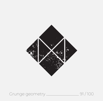 Geometric simple shape in grunge retro style. Universal design element for T-shirt, Posters, Magazine, sale leaflet, billboard, branding