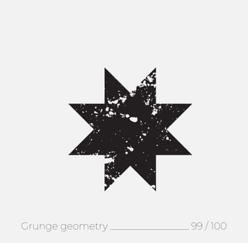 Geometric simple shape in grunge retro style. Universal design element for T-shirt, Posters, Magazine, sale leaflet, billboard, branding