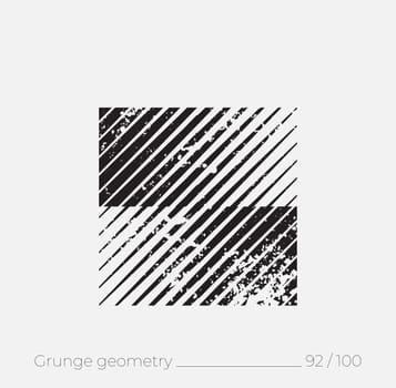 Geometric simple shape in grunge retro style. Universal design element for T-shirt, Posters, Magazine, sale leaflet, billboard, branding