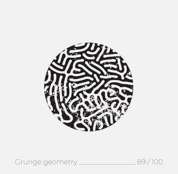 Geometric simple shape in grunge retro style. Universal design element for T-shirt, Posters, Magazine, sale leaflet, billboard, branding