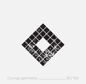 Geometric simple shape in grunge retro style. Universal design element for T-shirt, Posters, Magazine, sale leaflet, billboard, branding