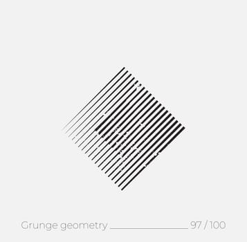 Geometric simple shape in grunge retro style. Universal design element for T-shirt, Posters, Magazine, sale leaflet, billboard, branding